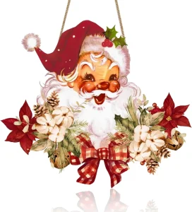 OEM Merry Christmas Wooden Door Sign Buffalo Plaid Tree Cutout Wall Hanging Decor Low MOQ Fast Delivery Custom Packaging