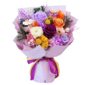 OEM Real Flower Bouquet Preserved Rose Bouquet Longlife Forever Rose in Gift Box Eternal Preserved Flower Bouquet