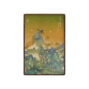 Office Bedroom Decoration New Chinese Style Wang Ximeng Thousand Miles Rivers Mountains Desktop Brass Wood Metal Handicraft