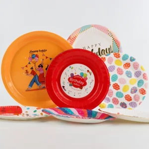 Oil Proof Natural Color Biodegradable Party Wedding Custom Logo Birthday Event Paper Plate