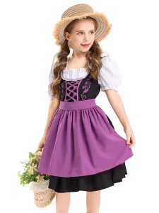 Oktoberfest Adult Girls Traditional German Fraulein Dirndl Bavarian Beer Maid TV Costume Skirt