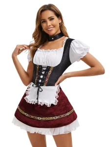 Oktoberfest German Beer Wench Costume for Ladies Plus Size Fancy Dress Festival Maid Character