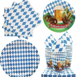 Oktoberfest Munich Party Set China Printing Free Paper Plates Cups Tablecloth for Birthdays Festivals Complete Party
