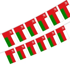 Oman Omani 5.5*8.2 Inch Bunting String Pennant Flag Banner Outdoor for All Weather