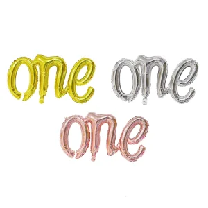 One Foil Balloon Platinum Letter Design One year old Birthday Party Decor Party Decor Holiday Gathering