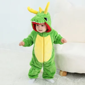 Onesies Baby Clothes 3D Dragon Costume Romper Flannel Jumpsuit Infant Toddler 0 24M Spring Autumn Halloween Unisex