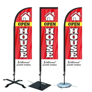 Open House Feather Teardrop Beach Flags Banner Flag Outdoor Advertising