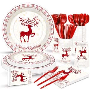 Organic Tableware Disposable Cake Cups Plates for Family BBQ with Eco Friendly Cutlery