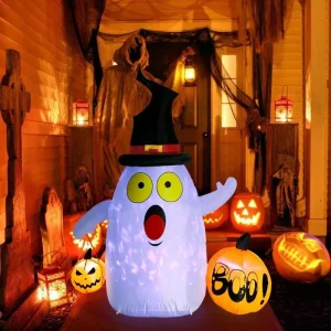 OurWarm LED Light Waterproof 5FT Pumpkin Halloween Yard Outdoor Inflatables Decoration for Party