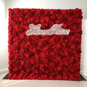 Out Door Decoration Red Rose Decoration Background Red Flower Wall