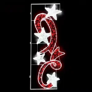 Outdoor 2D LED Star Motif Lights Christmas Street Light Easter Holiday Celebrations Festive Events Decorative Pole Lighting