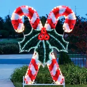 Outdoor 2D Style Christmas Decorative Landscape Lighting Candy Cane Motif LED Light Source Weddings Halloween