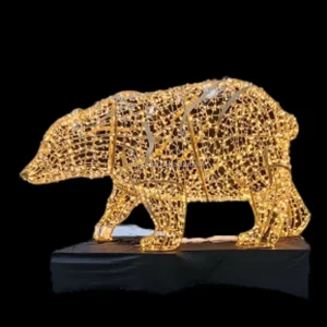 Outdoor 3D Extra Large Illuminated Festival Light Polar Bear Motifs for Commercial Grade Winter Zoo Illumination