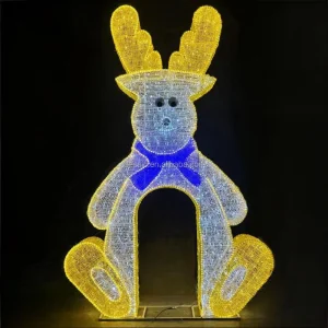 Outdoor 3D Illuminated Walk Through Creative Animal Display Christmas Sculpture for Commercial Holiday Yard Decoration