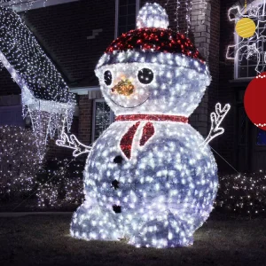 Outdoor 3D Walk Through Illuminated Snowman Light Sculpture Christmas Decoration for Commercial Festival Lawn Light Show