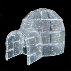 Outdoor 3D Wireframe Illuminated Walk Through Igloos Ice Castle Dome Light Sculpture for Festival Christmas Lawn Decoration