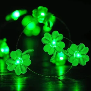 Outdoor 50 LED Irish Festival Lights String St. Patrick’s Day Clover Hat Decorative Lights Copper Wire Lights