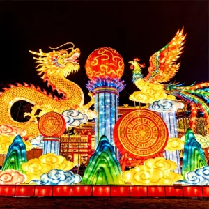 Outdoor Chinese Traditional Festival Lanterns Animal Shape New Year Graduation Waterproof Silk Handmade Energy Saving Lanterns