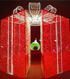 Outdoor Christmas Decoration Giant 3D Iron Tree LED Light with Archway