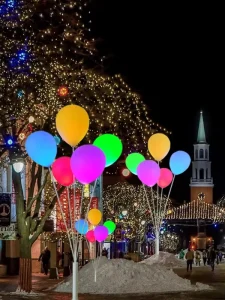 Outdoor Christmas IP65 Powered Luminous Balloon Scenic Area Park Courtyard Creative Atmosphere Light Festival Decorative
