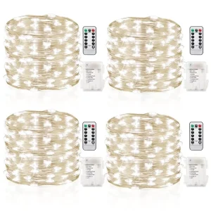 Outdoor Christmas LED Copper Wire Decorative String Waterproof Battery Box Powered Garden Party Garland for Festive Season
