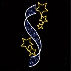 Outdoor Christmas Street Lighting Pole Motif Light Decorations for Festive Displays Xmas 2D LED Decoration Light Pole for Garden