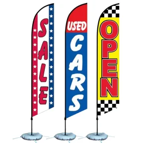 Outdoor Custom Printed Polyester Feather Pop Flag Banners with Aluminium Flagpole for Promotional Advertising