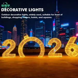 Outdoor Decoration Number New Year Archway 3D Decorative Led Street Motif Light