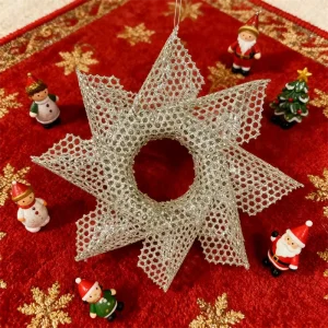 Outdoor Decorative Christmas Tree Ornaments Bamboo woven Eco friendly Decorative Hanging Items for Celebrating the Festival