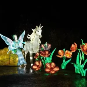 Outdoor Decorative Iron Tree Shape Lanterns Traditional Chinese Life Size Glowing Sculpture Waterproof LED Ramadan Graduation