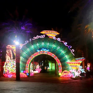 Outdoor Decorative Lantern Silk Led Chinese Lantern Light Show