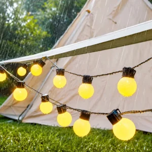 Outdoor Decorative Lighting Backyard String Lights with Music Sync Bulbs for Parties Weddings and Holidays Decor