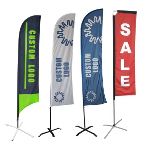 Outdoor Feather Flag Advertising Logo Swooper Feather Flag Custom Printed Flying Beach Flag Banner