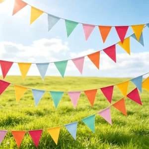Outdoor Flags Durable Vintage Garden Geometric Garland Decoration for Wedding Birthday Party Home Festival Pennant Banner Flags
