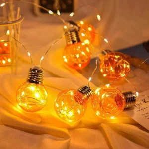 Outdoor Full Star LED Solar Bulb Light String Christmas Lights IP65 Waterproof Plastic 3m Halloween Decorations