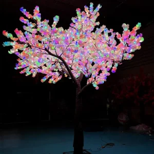 Outdoor Garden Landscape Christmas Decorative 5m Artificial Large RGB LED Resin IP65 Cherry Blossom Tree Light