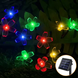 Outdoor Garden Solar Colorful Flower Decorative Lights