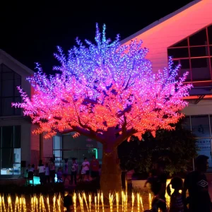 Outdoor Garden Street Holiday Motif IP65 AC Powered 20ft DMX512 Pixel Giant Artificial LED Christmas Tree Lamp