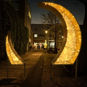 Outdoor Giant Factory Direct Sales LED Holiday Props Ramadan Moon Decoration Beauty Lamp for Christmas Shopping Mall Displays