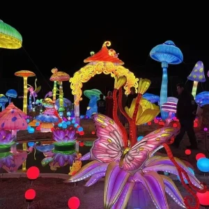 Outdoor Giant LED Iron Zoo Lantern Display Holiday Lights Park Garden Music Festival Light Show Customized Ramadan Graduation
