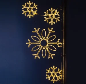 Outdoor IP65 LED Street Light with Snowflakes Commercial Christmas Decorations Pole Motif for Festivals Indoor Use Welcome