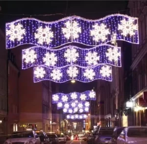 Outdoor IP65 Rated 2D LED Lighting Decoration for Christmas Street Festive Theme Lights 110V/220V