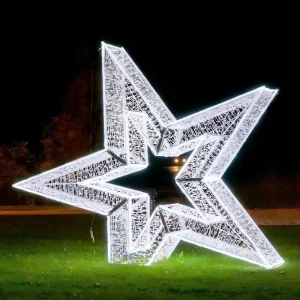Outdoor IP65 Waterproof LED Star Christmas Decoration Large Commercial Holiday Lighting for Garden Mall Park Festival Display