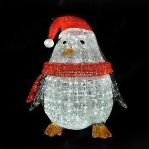 Outdoor Illuminated Christmas Light Animal Penguin Sculpture Display for Festival Zoo Lawn Shopping Center Decoration