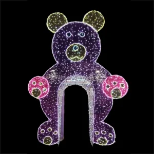 Outdoor Illuminated Pre Lit Walk Through Bear Arch Christmas Decoration for Festival Winter Art Installation