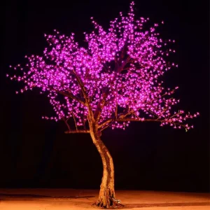 Outdoor Indoor IP65 Christmas Party LED Lights Purple Cherry Blossom Artificial Tree