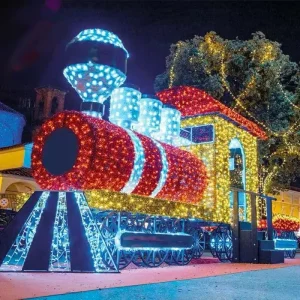 Outdoor Iron 3D LED Tree Shaped Christmas Motif Light RGB Landscape Lights Decoration IP67 Rated Graduation Ramadan