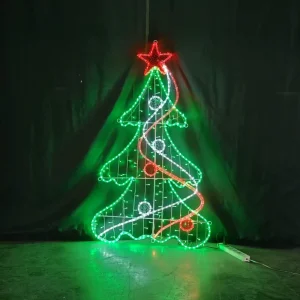 Outdoor LED Commercial 2D Large Waterproof Christmas Tree Motif Light Street Park Holiday Lighting Decoration