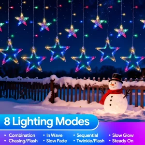 Outdoor LED Light String Sky Star String Light 8 Features Festive Christmas Decorative Lights