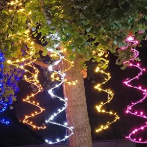 Outdoor Landscape LED Christmas RGB Festoon Colorful Meteor Hanging String Light Tree Hanging Lights
